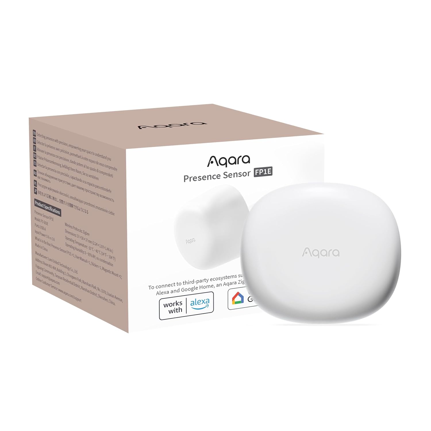 Aqara Presence Sensor FP1E — White, wired sensor